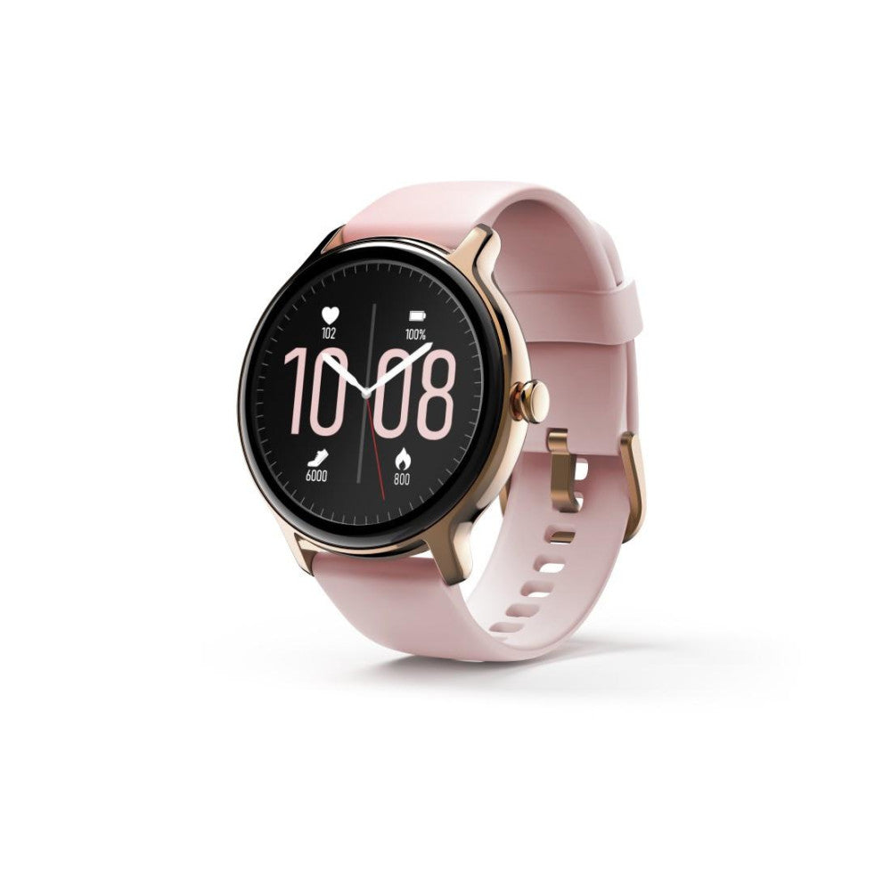 Hama Smartwatch Fit Watch 4910, IP68 wasserdicht, Herzfrequenz-Tracking, Blutsauerstoffmessung, Musiksteuerung, Kalorienverbrennung, rosé-gold