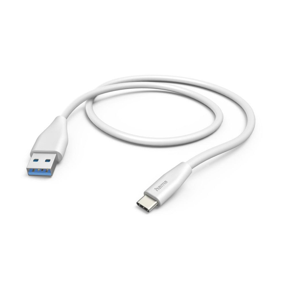 Hama USB Ladekabel 1,5m Weiß - Schnellladung, Datenkabel für Handy/Tablet, USB-A auf USB-C, Hochwertiges Schnellladekabel, Maximal kompatibel