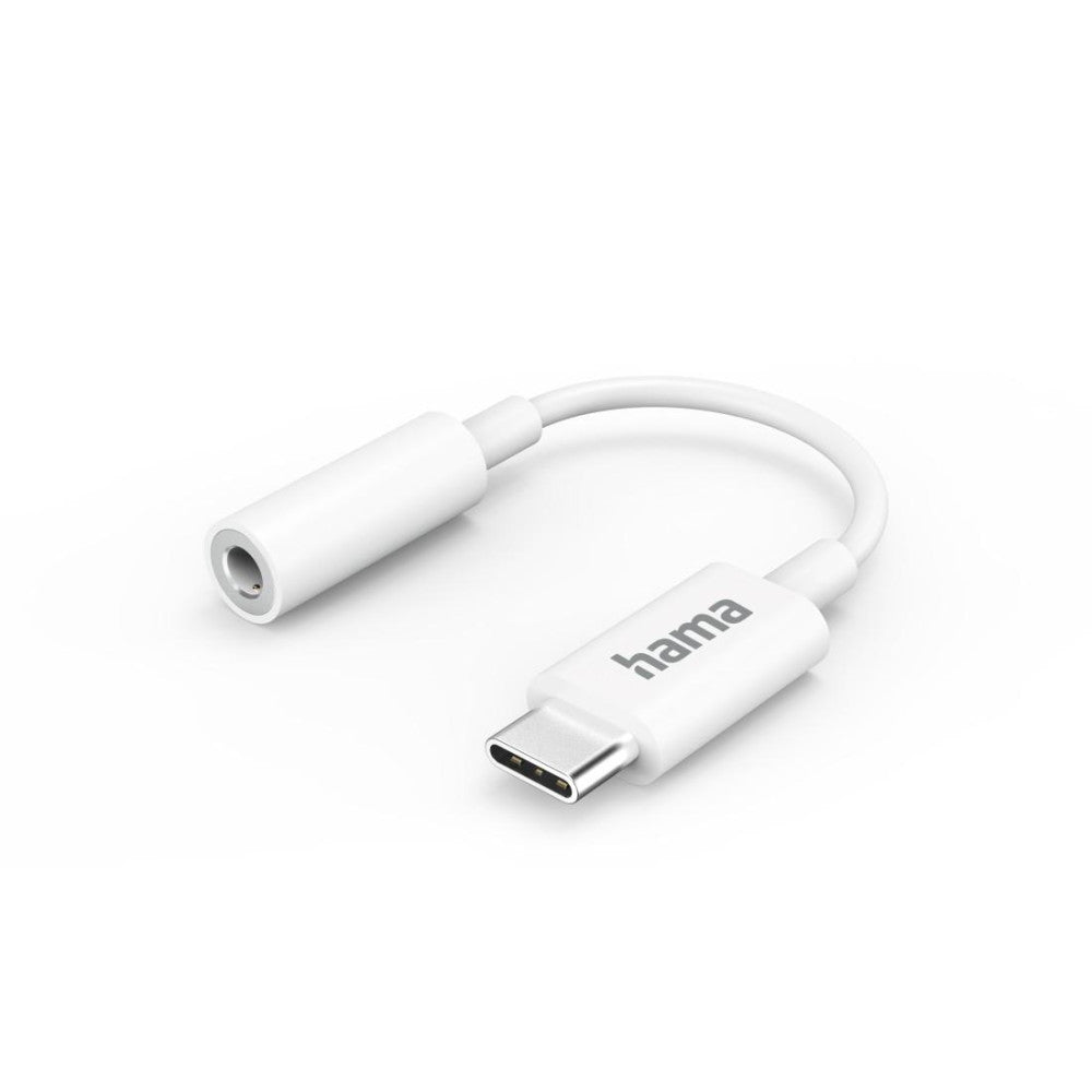 Hama USB-C auf 3,5 mm Klinke Kopfhörer Adapter Weiß - Audioadapter AUX Adapter für Samsung Huawei iPad - USB-C auf Kopfhörerbuchse