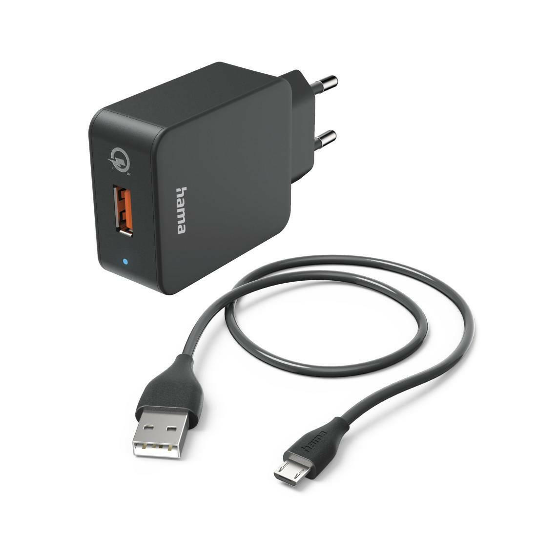 Hama Schnellladegerät USB-A + USB-C (19,5W) Schwarz