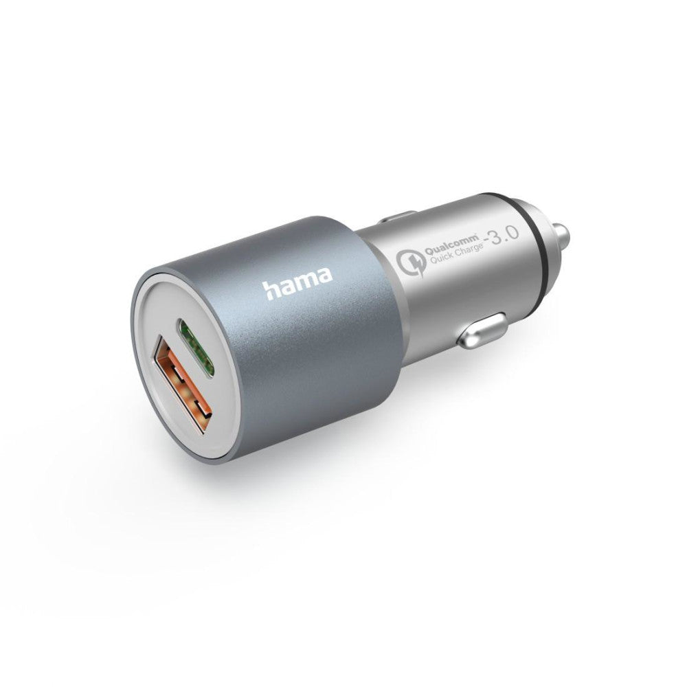 Hama Auto-Schnellladegerät 38 Watt USB-C + USB-A Metallgehäuse