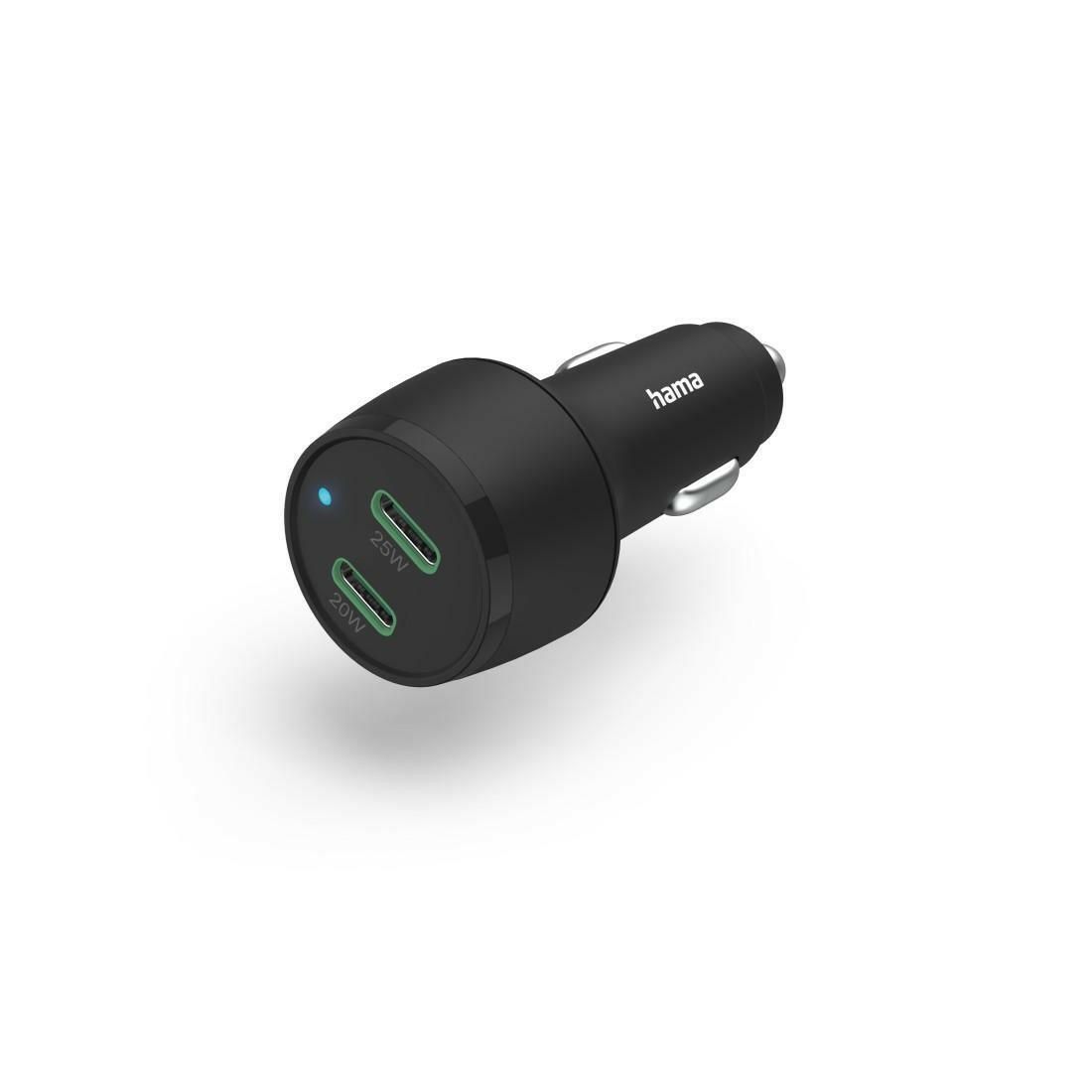 Hama Auto Ladegerät 45W USB C PD Qualcomm Quick Charge.