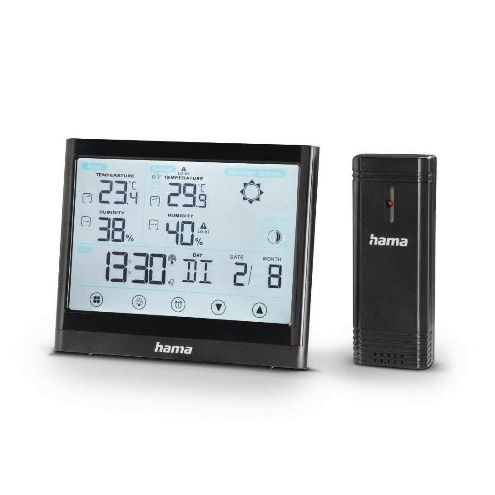 HAMA Wetterstation "Full Touch" mit DCF-Funkuhr & Sensoren.