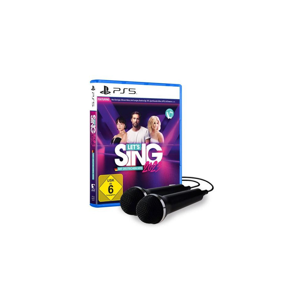 Let's Sing 2023 German Version PS5 Spiel mit 2 Mikrofonen