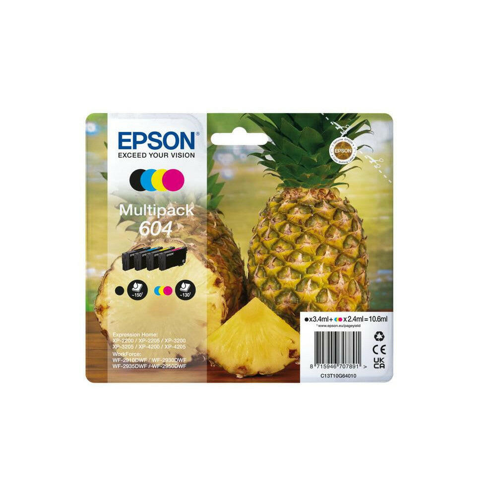 Epson Original 604 Tinte Ananas 4-farbig, kompatibel mit.