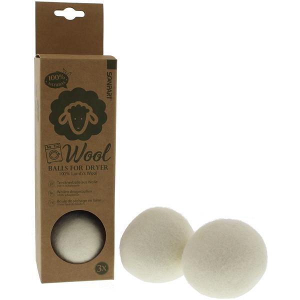 Scanpart Ball Trocknerbälle 3er Set 100% Schafwolle