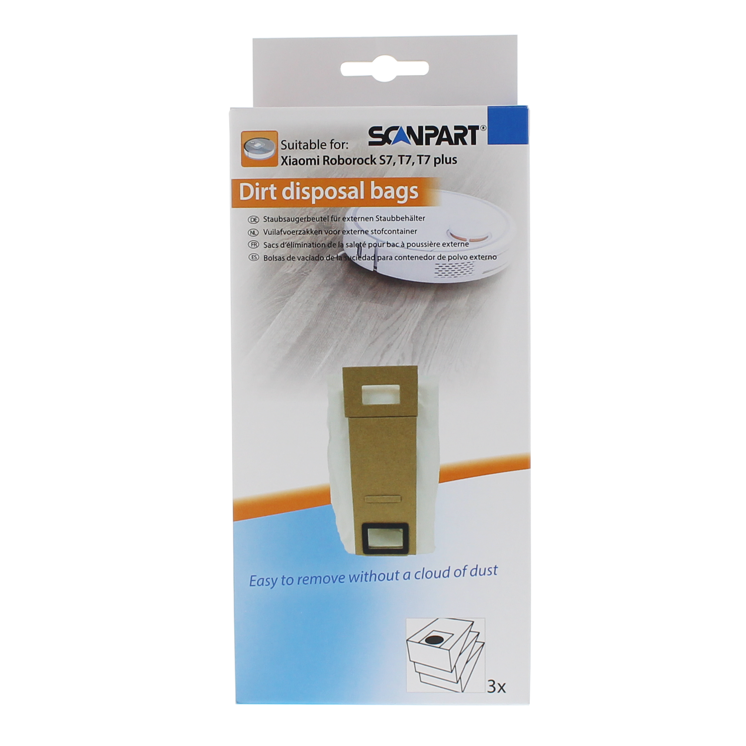 SCANPART 3er Set Premium Staubsaugerbeutel, Vliesmaterial.