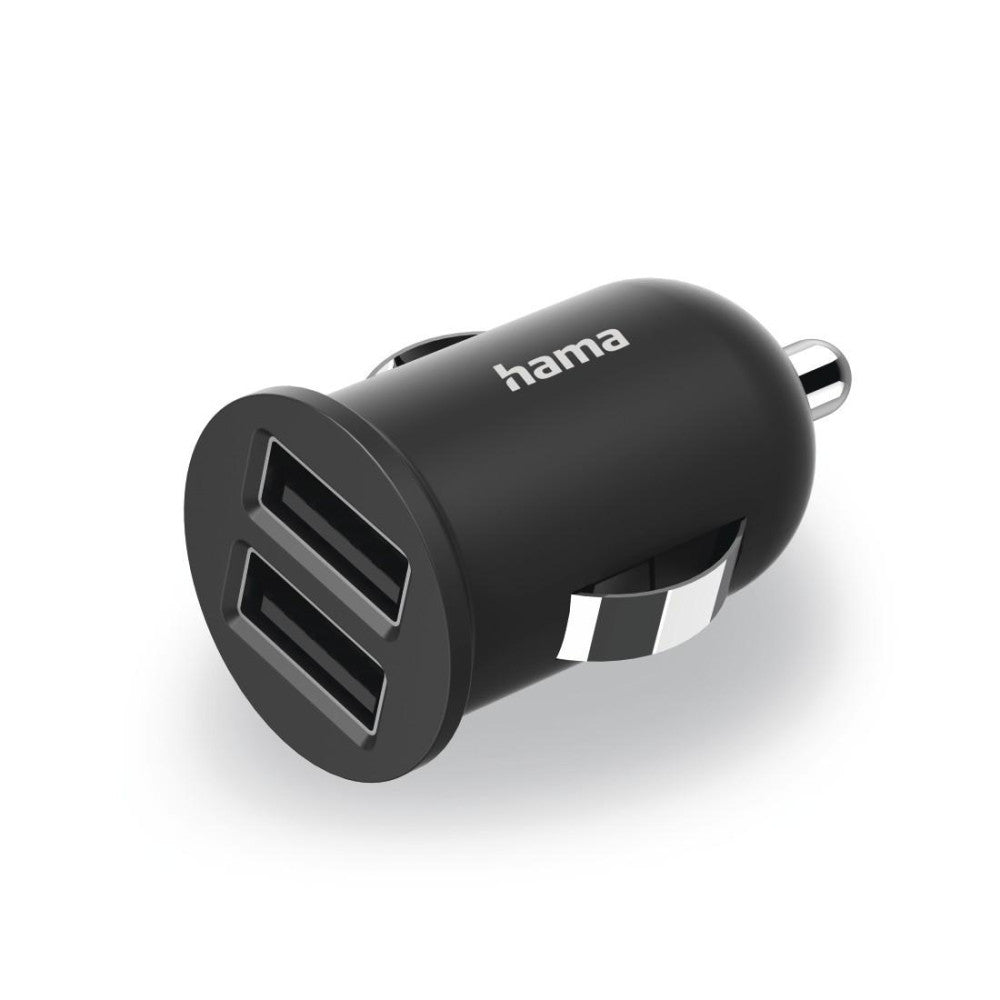 Hama Auto Ladegerät USB 2-fach Ladeadapter 12W/2,4A für Zigarettenanzünder Kfz Schwarz