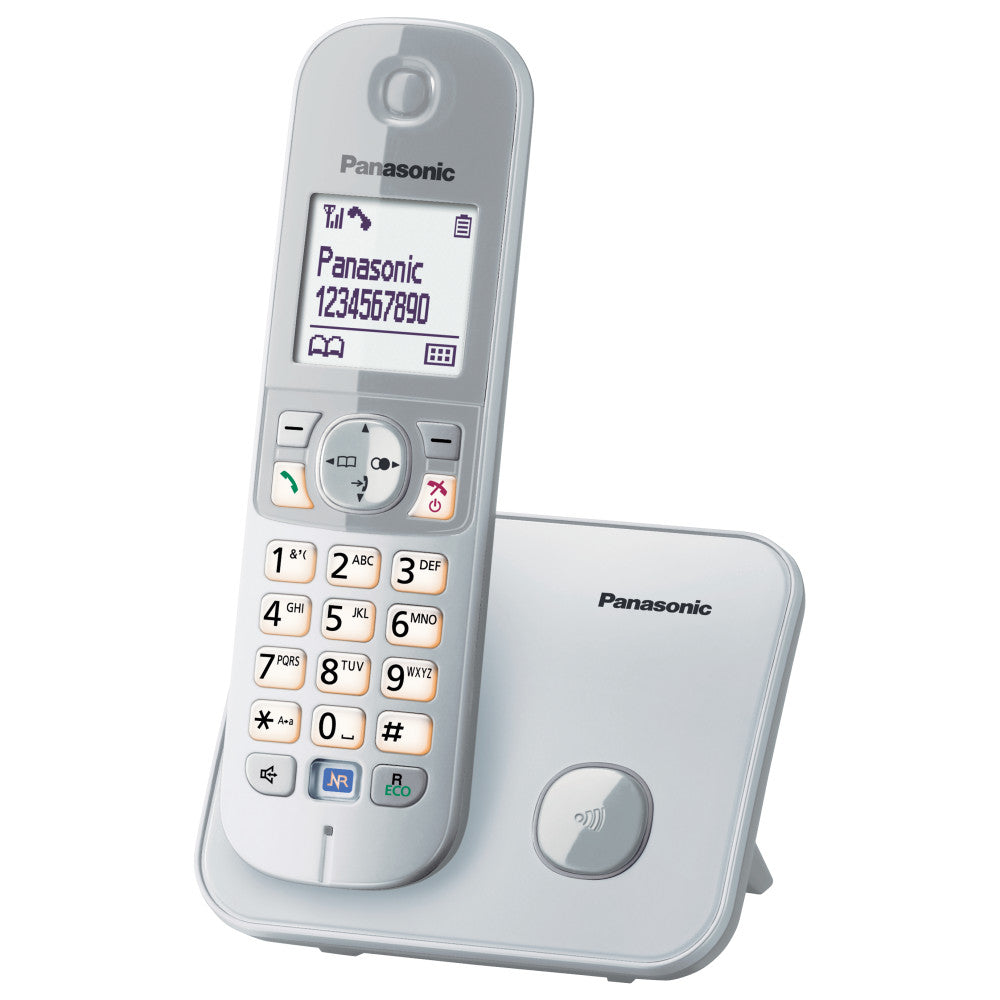 Panasonic KX-TG6811GS Perlsilber Schnurlostelefon mit Eco-Modus und Anrufsperre