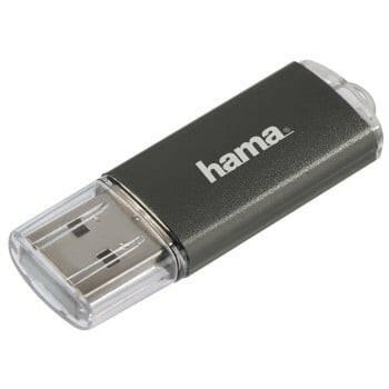 Hama USB 2.0 16GB USB-Stick mit Öse, grau, 10MB/s.