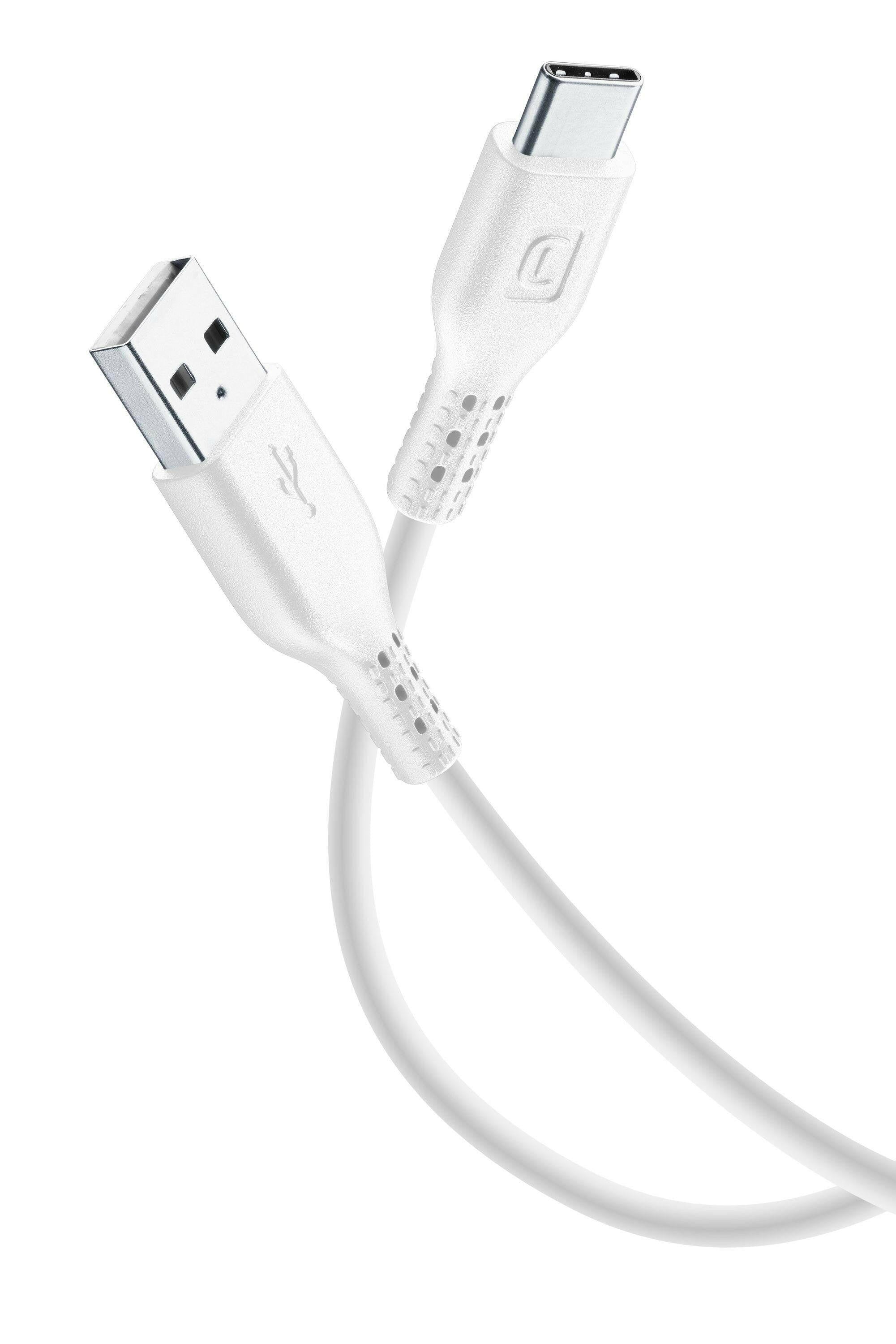 Cellularline USB-C Ladekabel 0,6m weiß - für Smartphones.