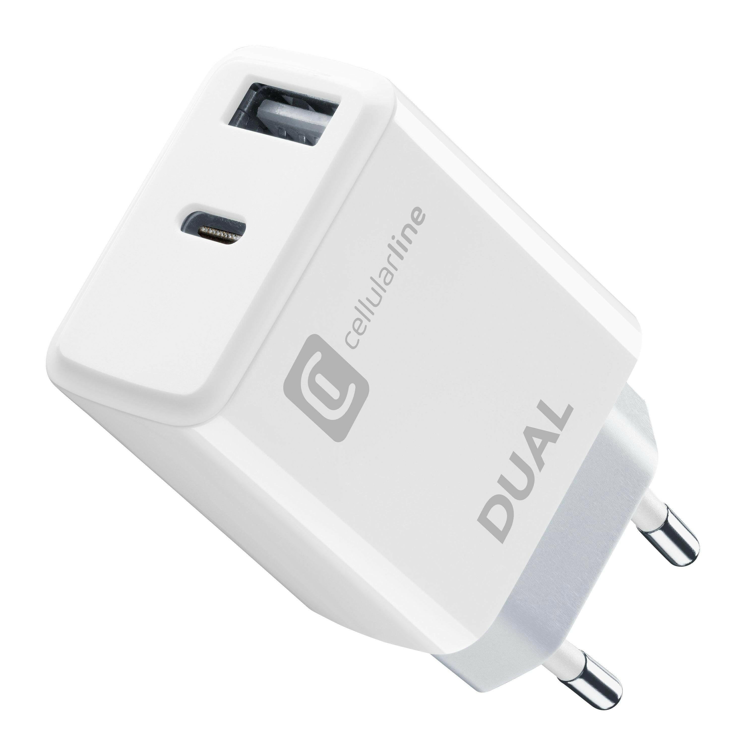 CellularLine Dual Charger 20W für iPhone 8+ & iPad.