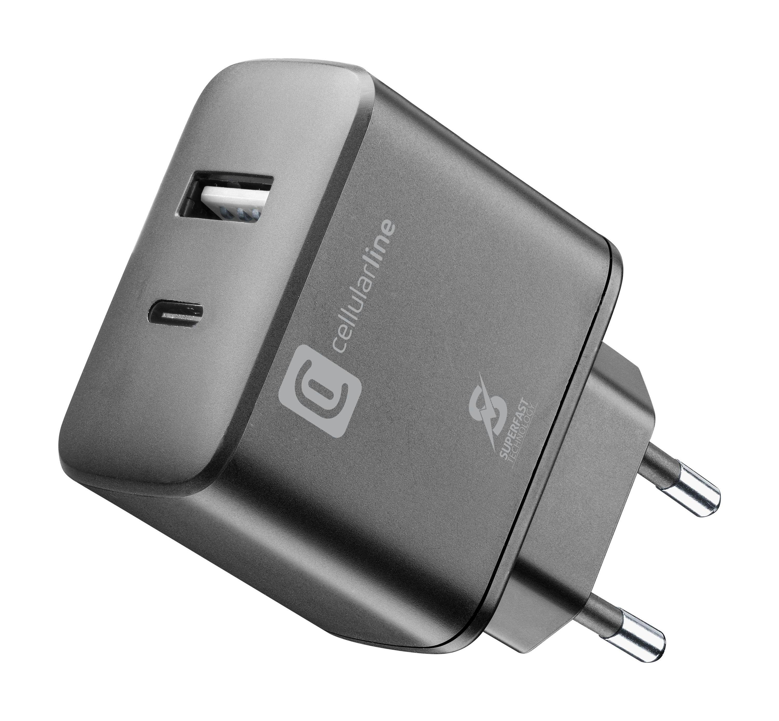 Cellularline Dual Port Ladegerät 25W Schwarz - 2