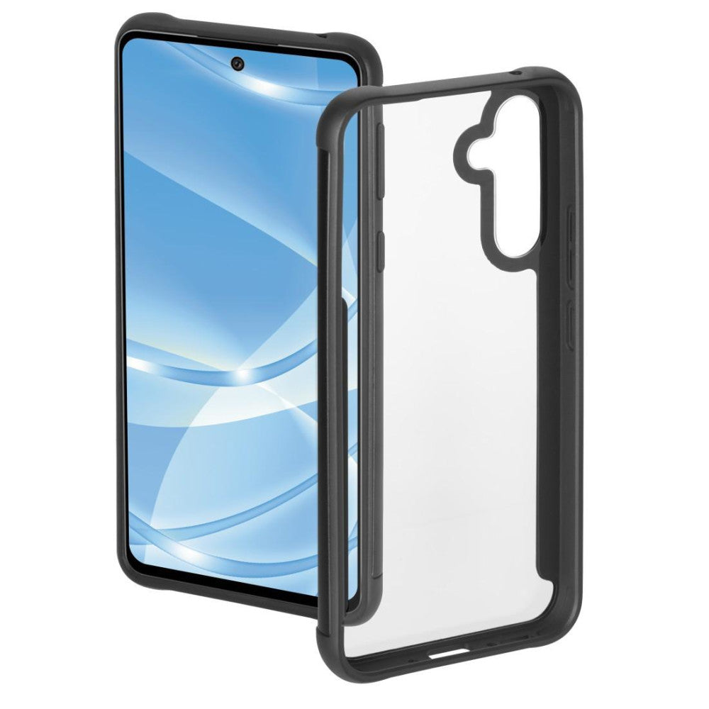 HAMA Handyhülle Metallic Frame für Samsung Galaxy A54 5G Transparent Schwarz Cover