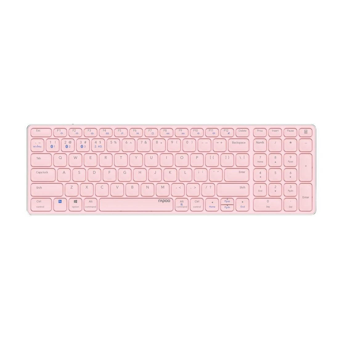 Rapoo E9700M kabellose Tastatur - Pink - QWERTZ - Bluetooth.