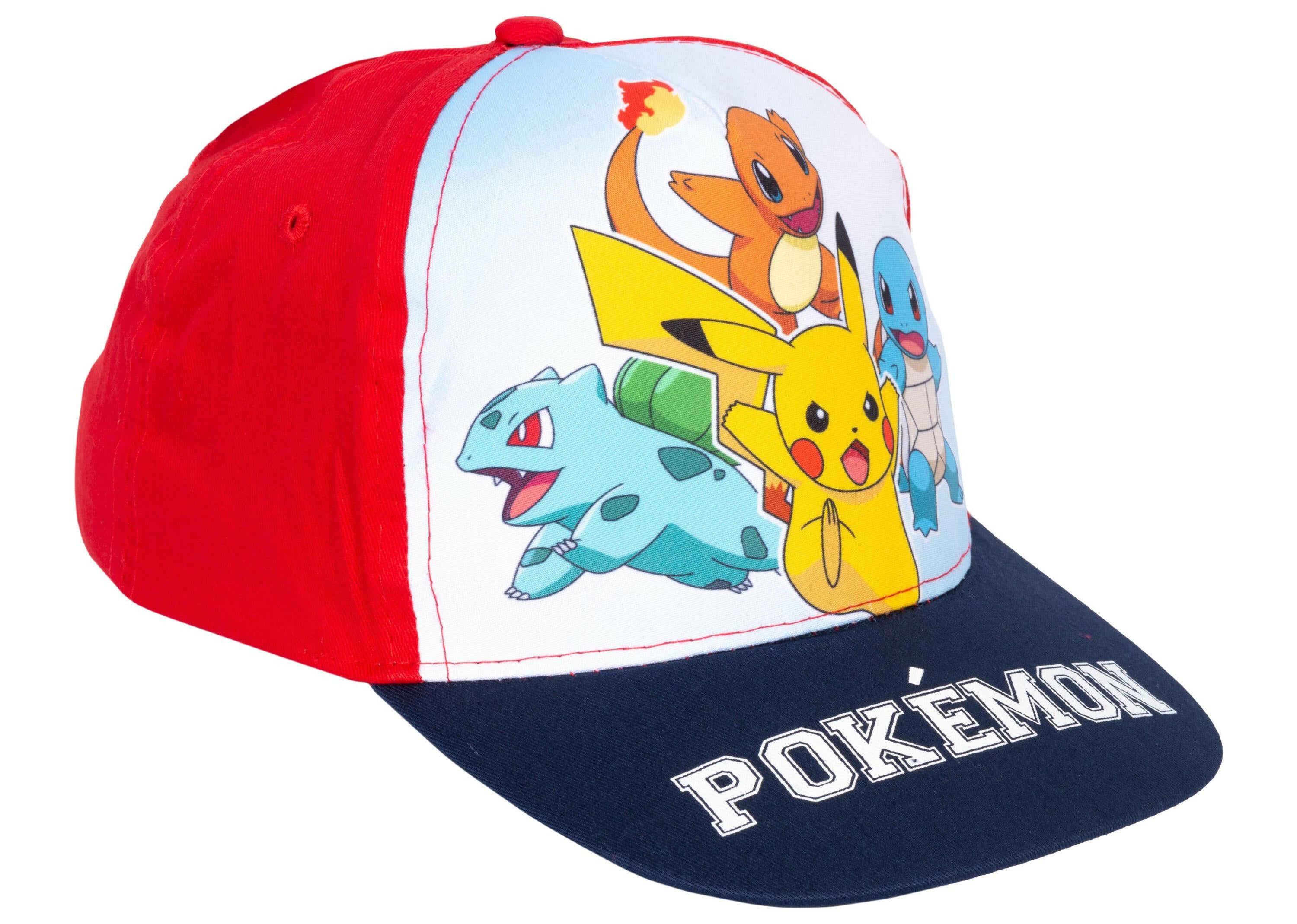 Pokémon Snapback Kappe rot mit stylischem Motiv.