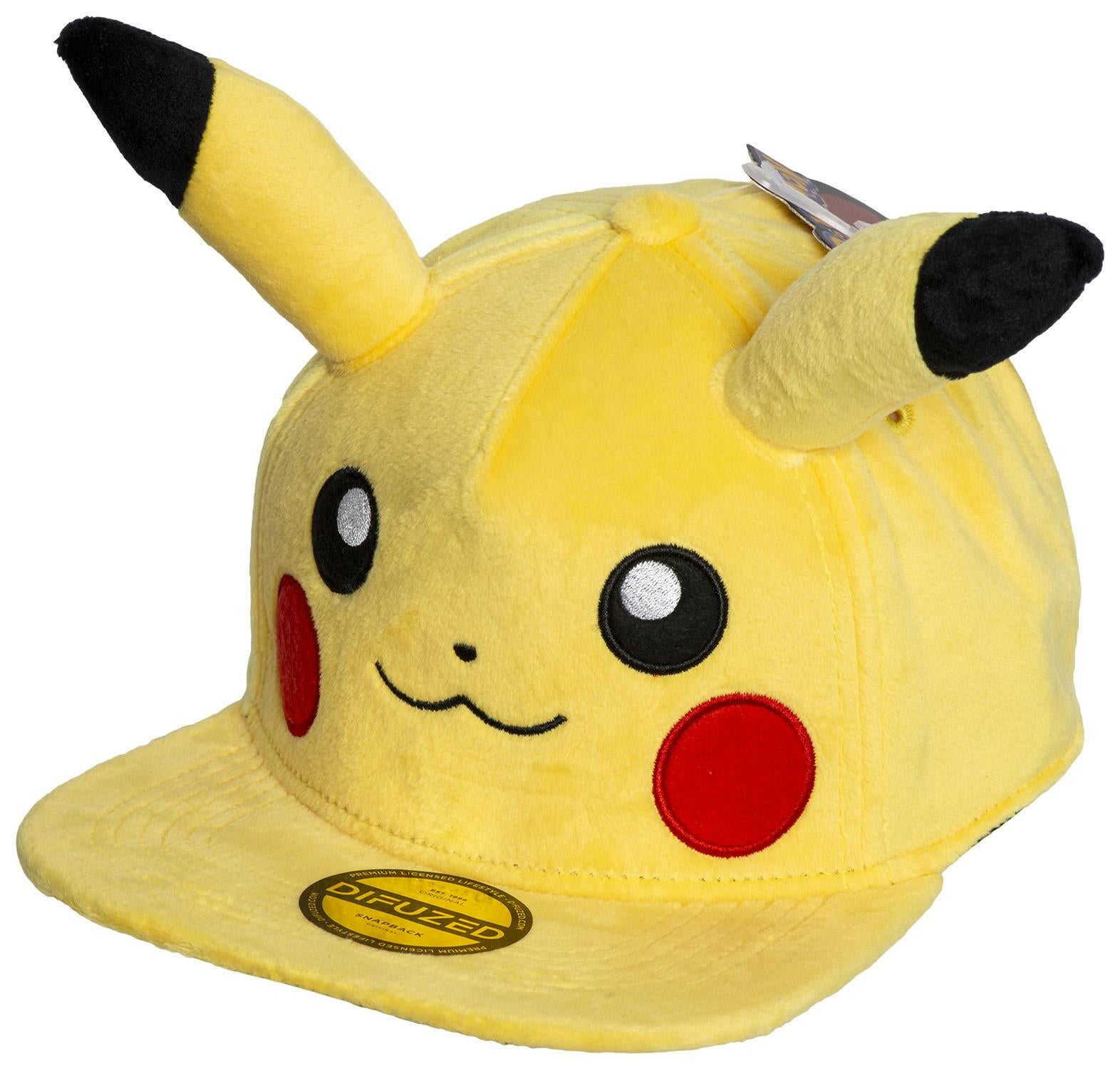 Pokémon Pikachu Plüsch Kappe Zubehör Gelb Einheitsgröße.