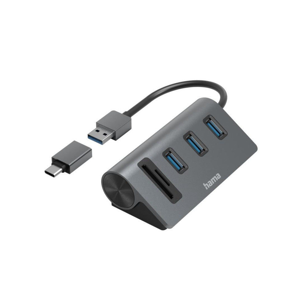 Hama USB-Hub Kartenleser 5 Ports Aluminium 5 Gbit/s SD microSD USB-C-Adapter