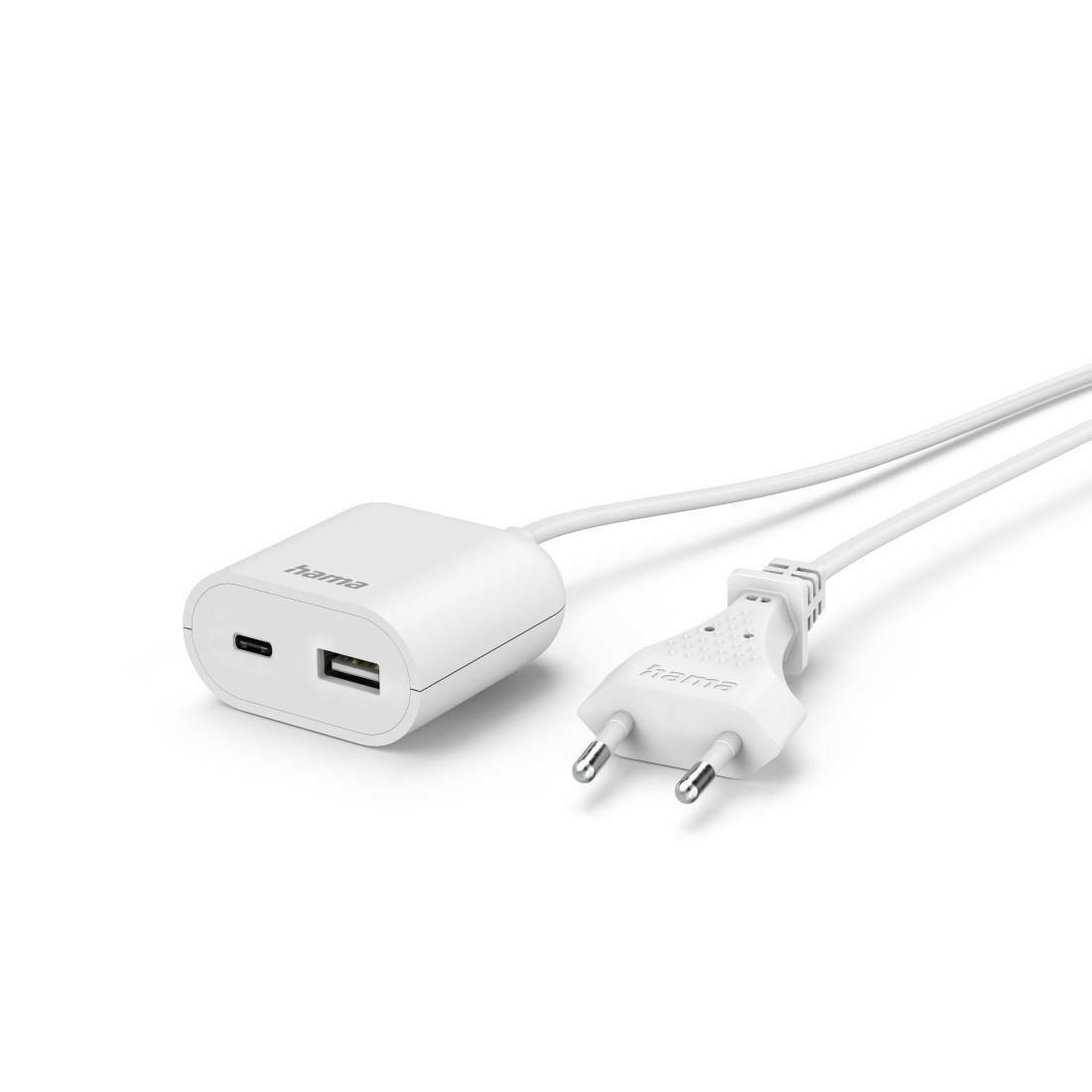 Hama USB-Netzteil 1,9m Kabel, 1x USB-A, 1x USB-C, 3,5A.