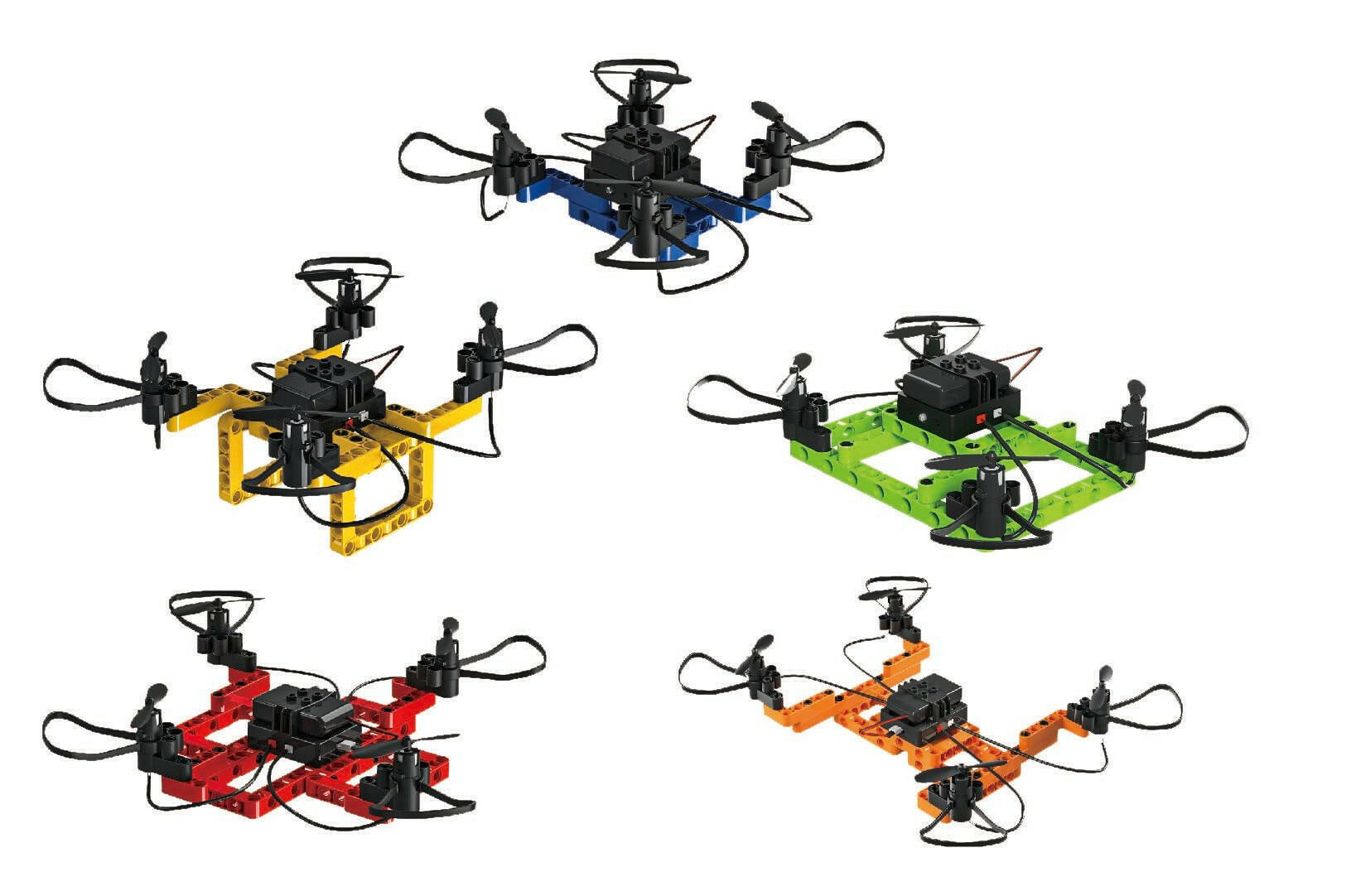 DF Models SkyWatcher 5in1 DIY Block Drohne mit LED.