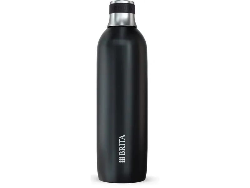 BRITA Edelstahlflasche (1l) schwarz für sodaTRIO