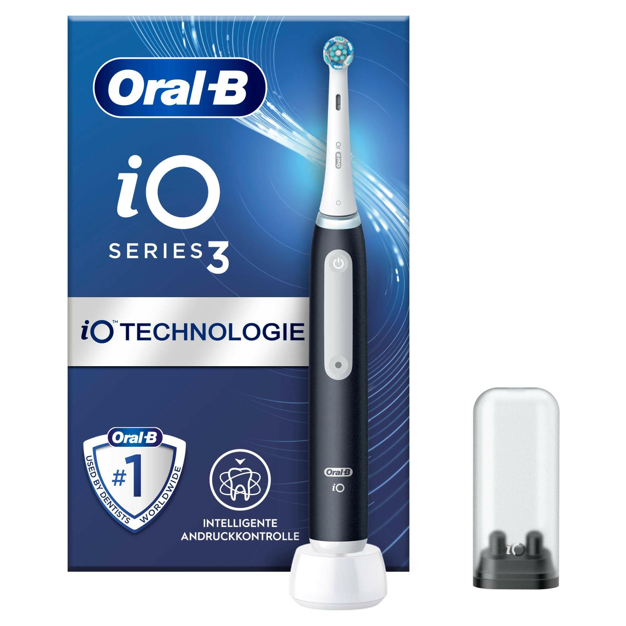 Oral-B iO 3N Elektrische Zahnbürste, Schwarz, 1 Bürste.