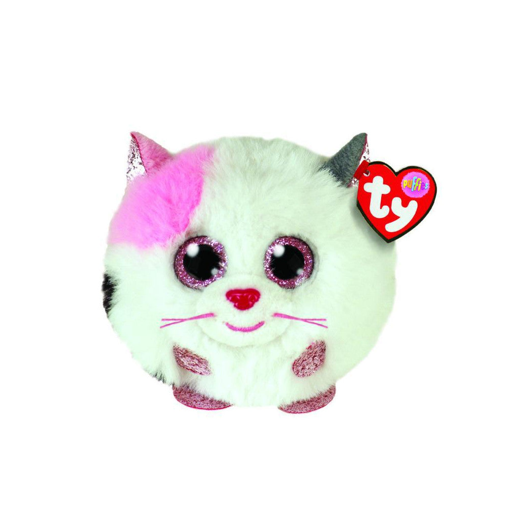 Ty Puffies Kuscheltier Muffin Katze Glitzeraugen Sammeln Tauschen Spielen Tier Plüschtier Stofftier Weich Flauschig Kugeln Hintrteil