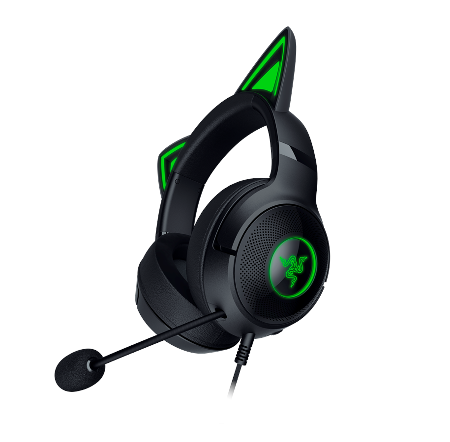 Razer Kraken Kitty V2 RGB-Headset mit Katzenohren, Schwarz