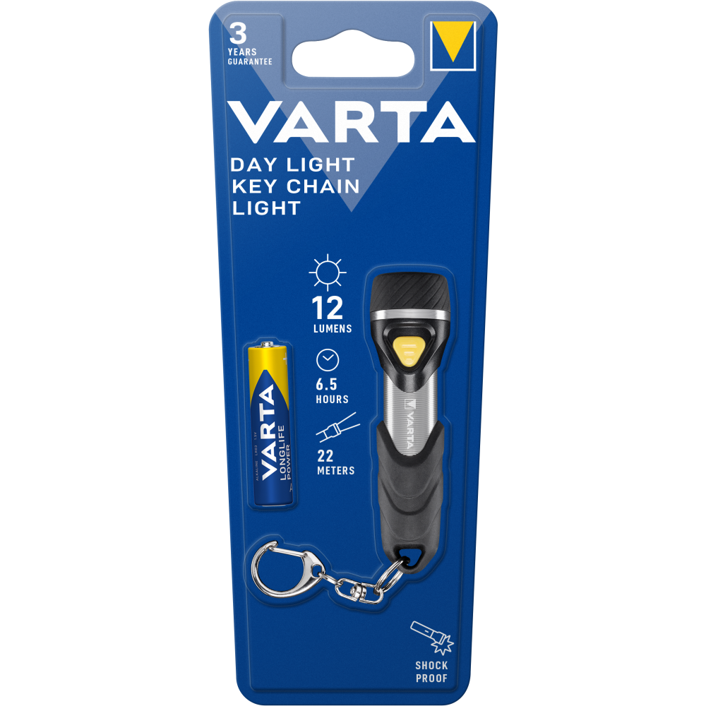 VARTA LED Schlüsselleuchte Day Light Key Chain - Stoßfeste Taschenlampe geeignet für Haushalt und Outdoor