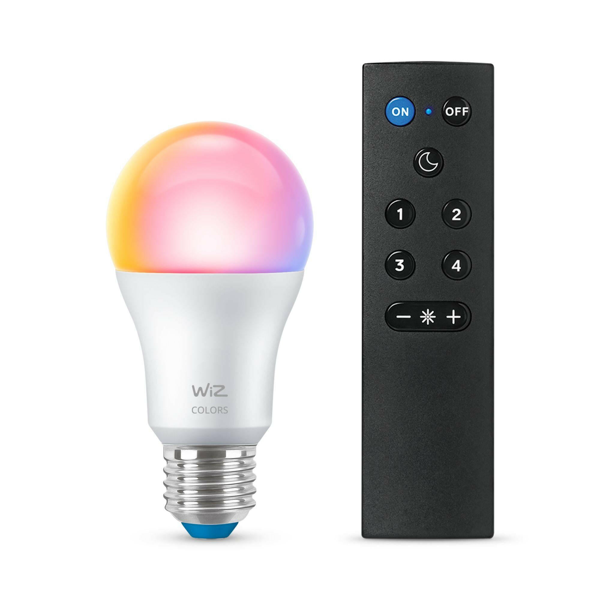 WiZ E27 LED Lampe, dimmbar, 60W, RGB, smarte Steuerung.