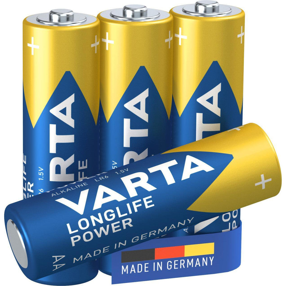 VARTA LONGLIFE Power Alkaline AA Batterie 4er Blisterverpackung in Made in Germany-Qualität