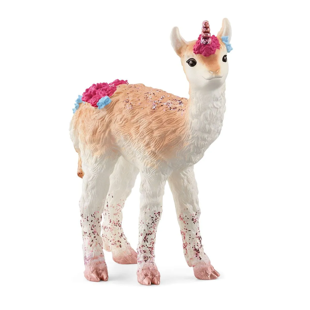 schleich BAYALA Lama Einhorn Figur mit Glitzernden Details und Spiralhorn - Robustes Fantasy Spielspielzeug ab 5 Jahren