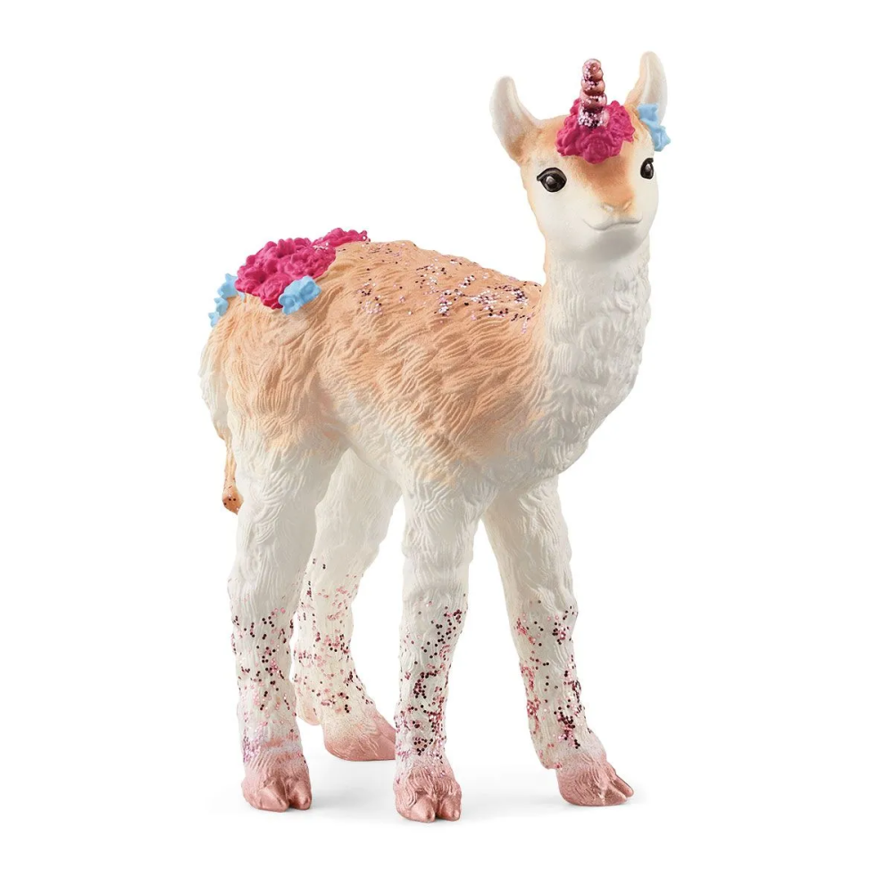 SCHLEICH BAYALA Lama Einhorn - Glitzerndes Spiralhorn, Rosa.