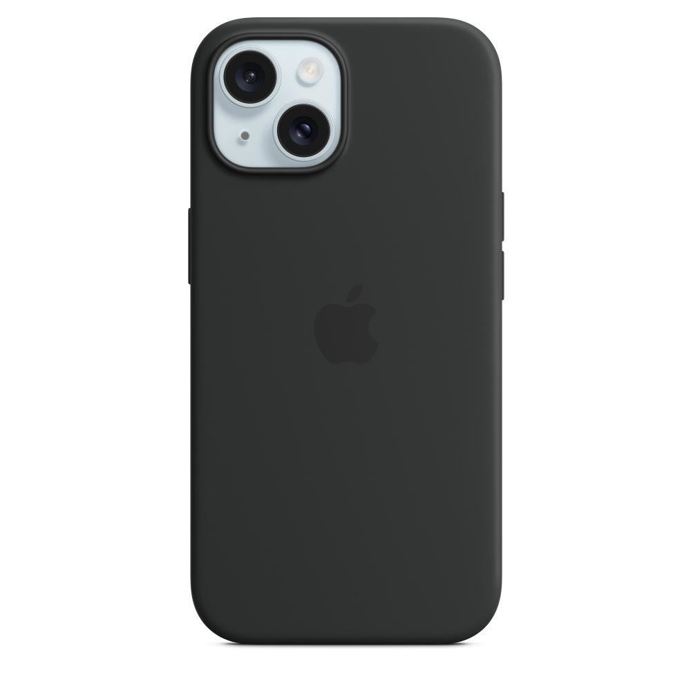 Apple iPhone 15 Silikon Case mit MagSafe in Schwarz - Passgenau & griffig - Hochwertiges Schutzcover