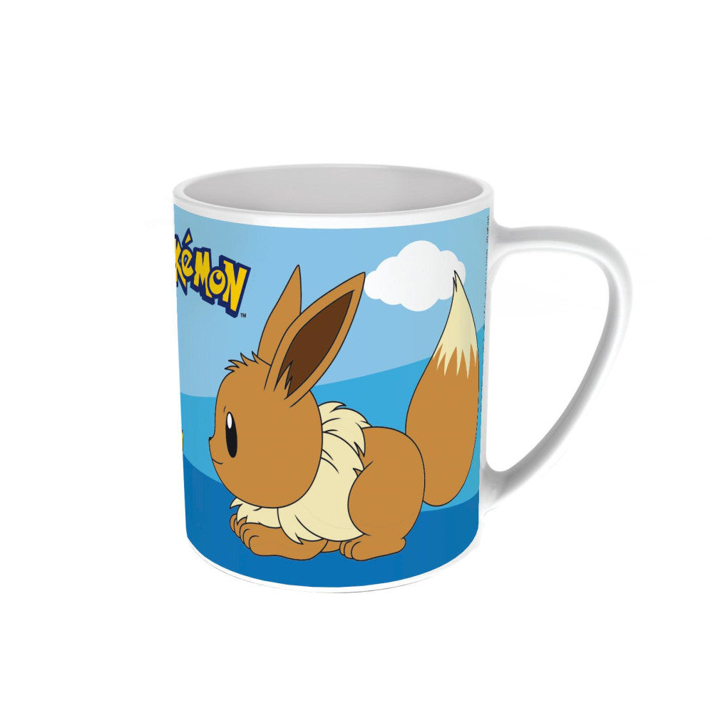 Pokemon Pikachu & Evoli Keramik Tasse 325 ml für Pokémon-Fans - Mikrowellen- und Spülmaschinengeeignet