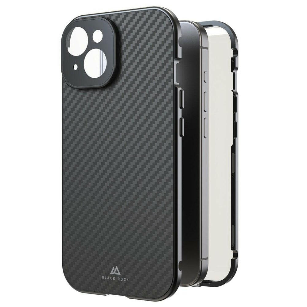 Black Rock iPhone 15 Hülle Carbon 360° Rundumschutz - Real