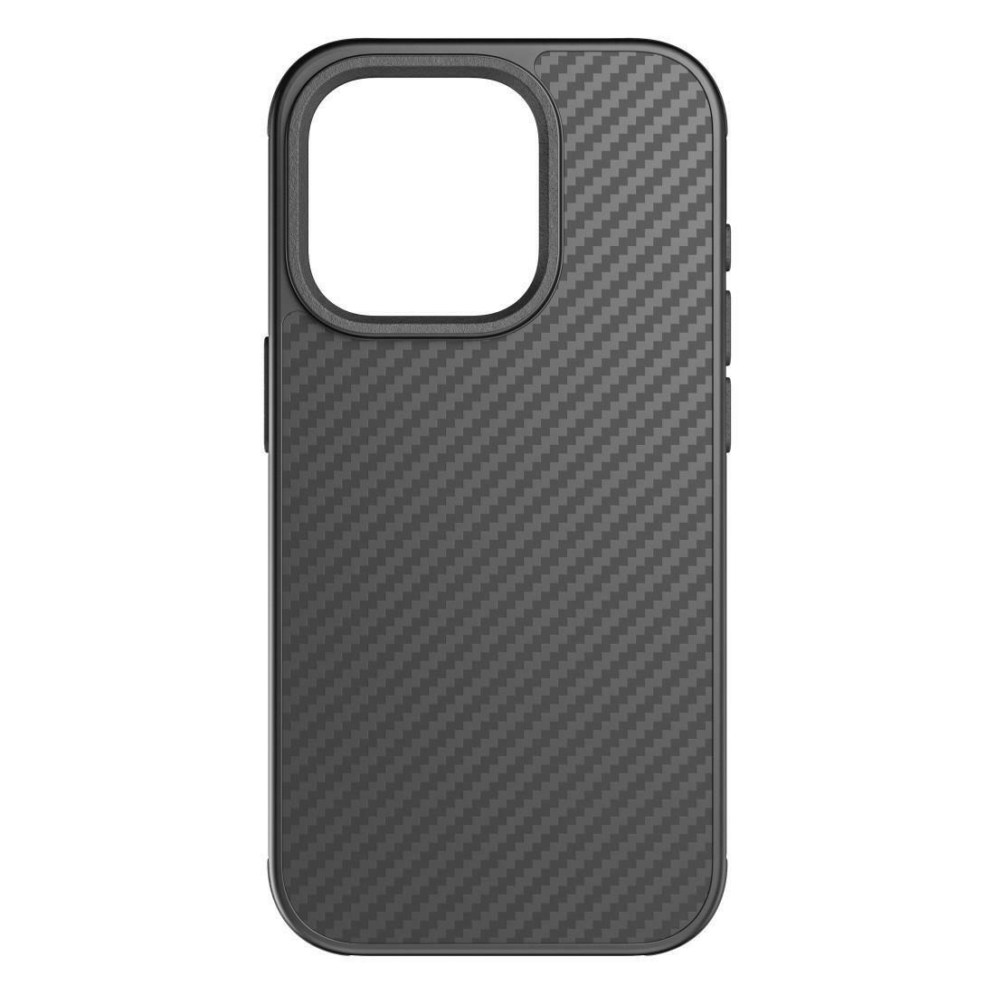 Black Rock Hülle für iPhone 15 Pro, stoßdämpfend, schwarz.