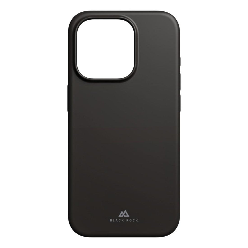 Black Rock Silikonhülle Urban Case schwarz für Apple iPhone 15 Pro mit stabilem Rahmen & Wireless Charging Funktion - Hochwertige Handyhülle