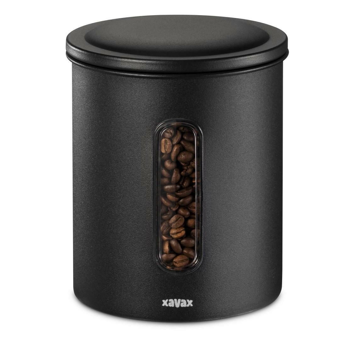 Xavax Kaffeedose 500g Bohnen 700g Pulver Schwarz luftdicht.