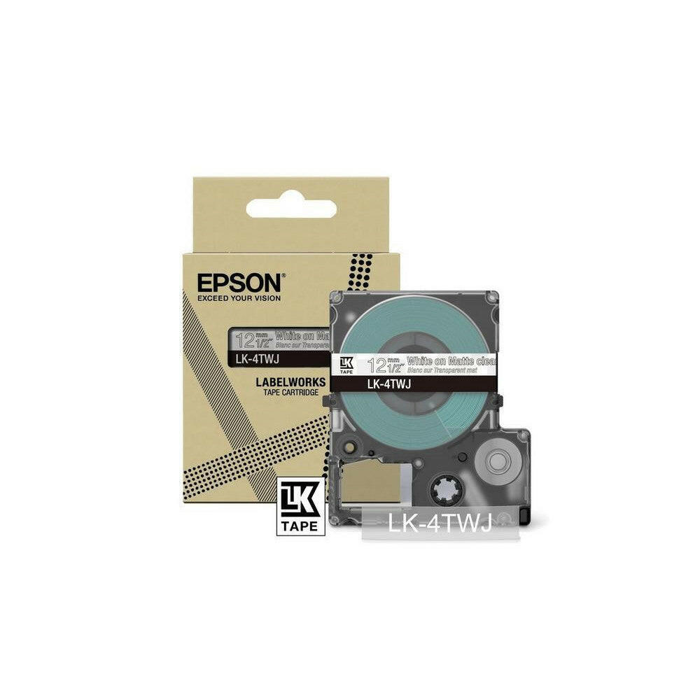 Epson Etikettenkassette LK-4YAS grau, 8m x 12mm, wasserfest.