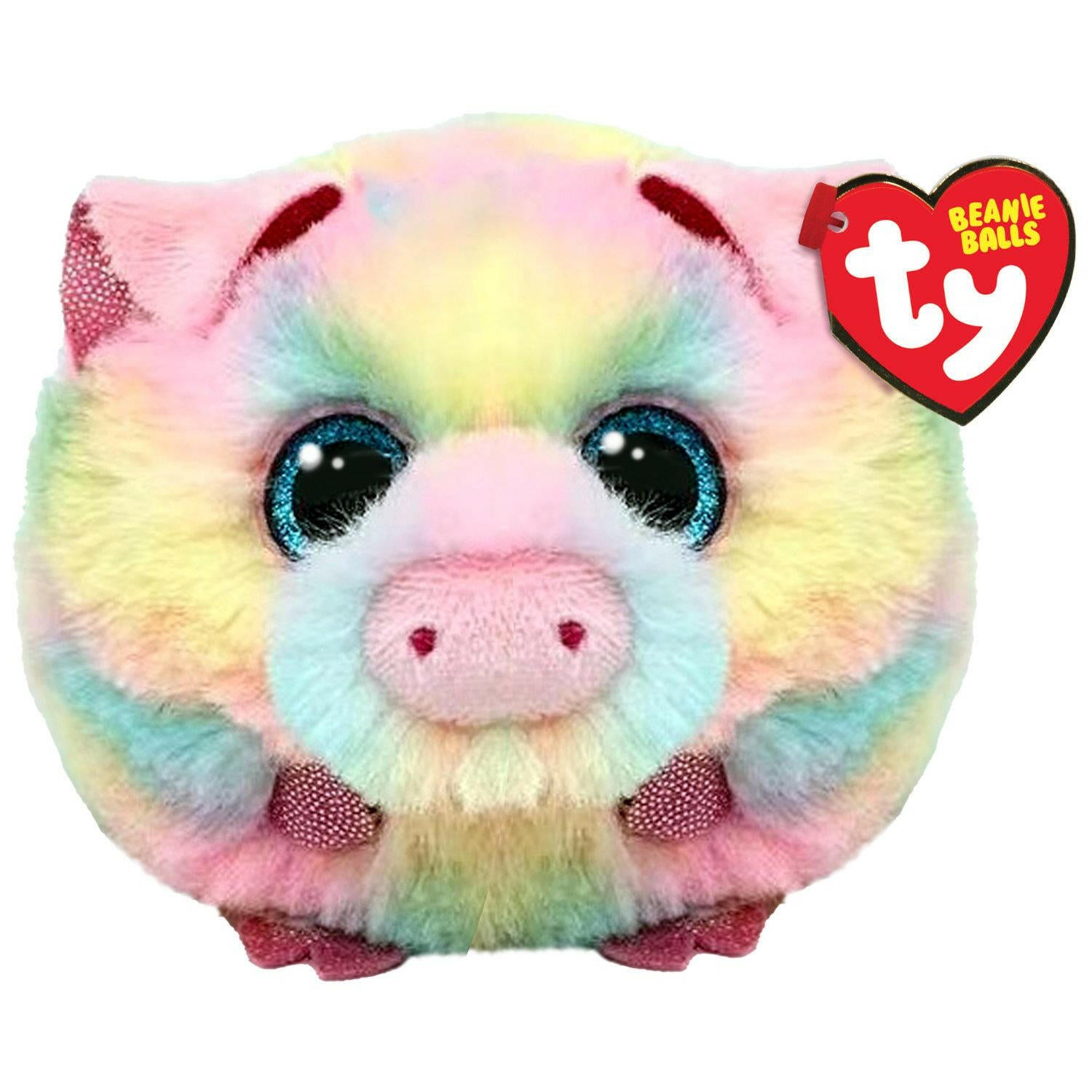 Ty Schwein Puffies Kuscheltier Glitzeraugen-Plüschball
