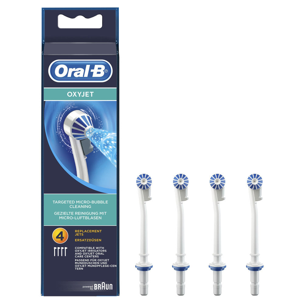 Oral-B OxyJet Aufsteckdüsen 4er Pack für gezielte Reinigung mit Mikro-Luftblasen-Technologie