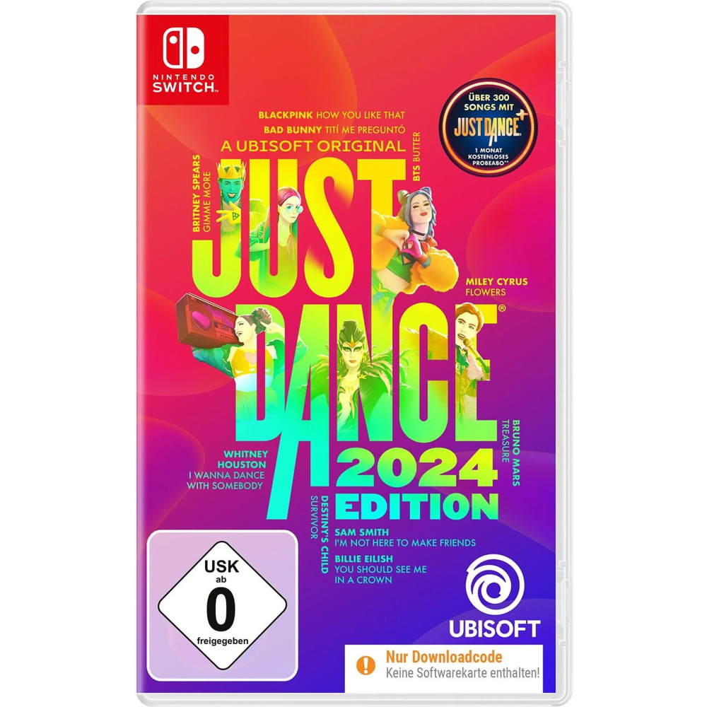 Ubisoft Just Dance 2024 Edition Nintendo Switch Tanzspiel mit 40 Songs - Code in Box für Ubisoft Connect - Musik- und Tanzspaß für die ganze Familie