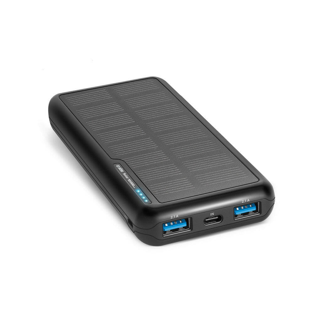 SBS Solar Powerbank 10.000 mAh USB-C schwarz, tragbar.