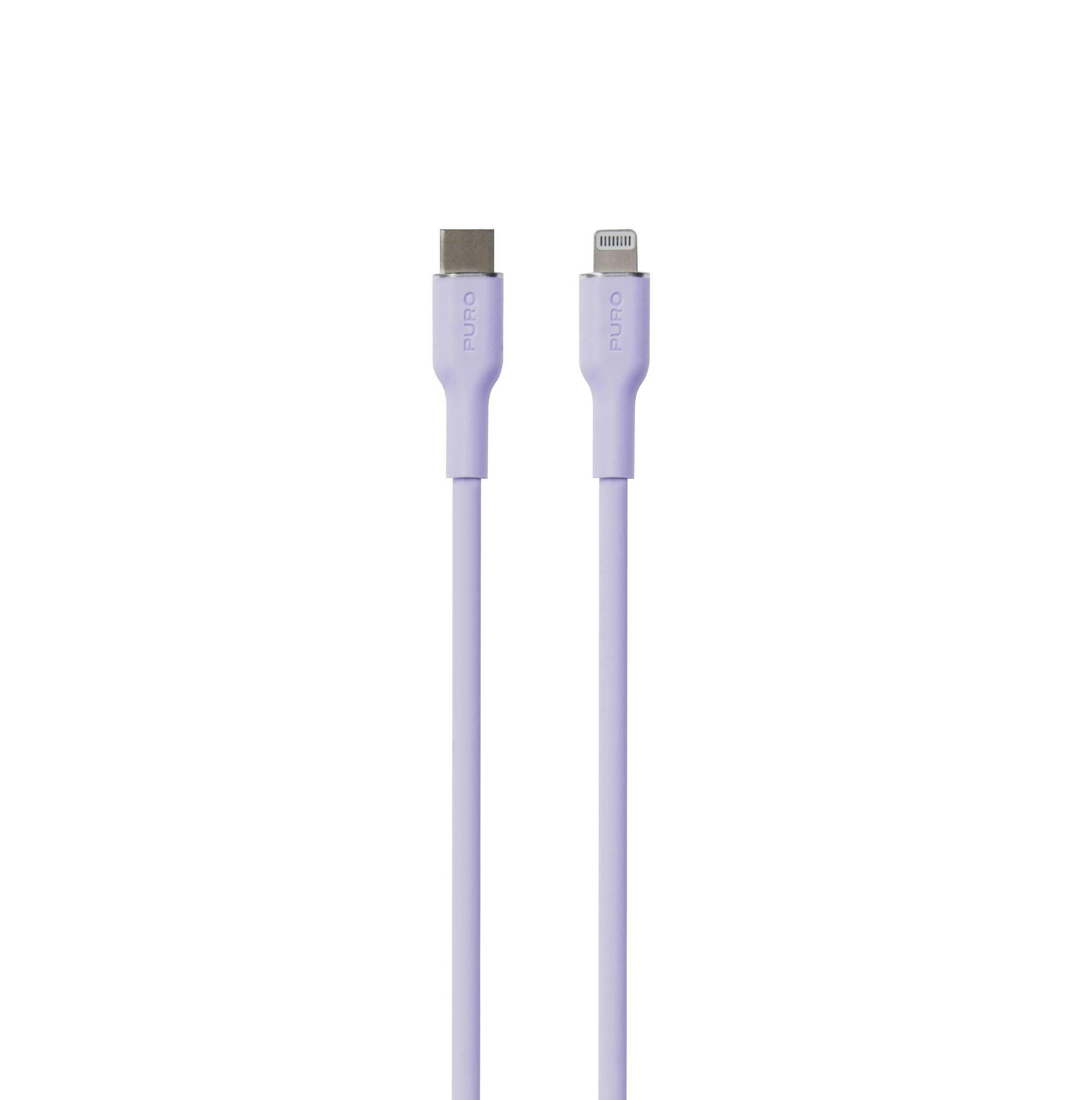 SBS USB-C auf Lightning Kabel 1,5m Violett SOFT Cable.