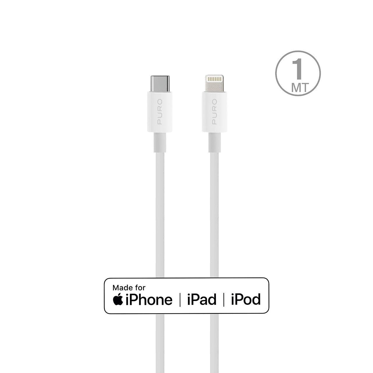 SBS USB-C to Lightning Kabel 1m Weiß - Lightning Ladekabel