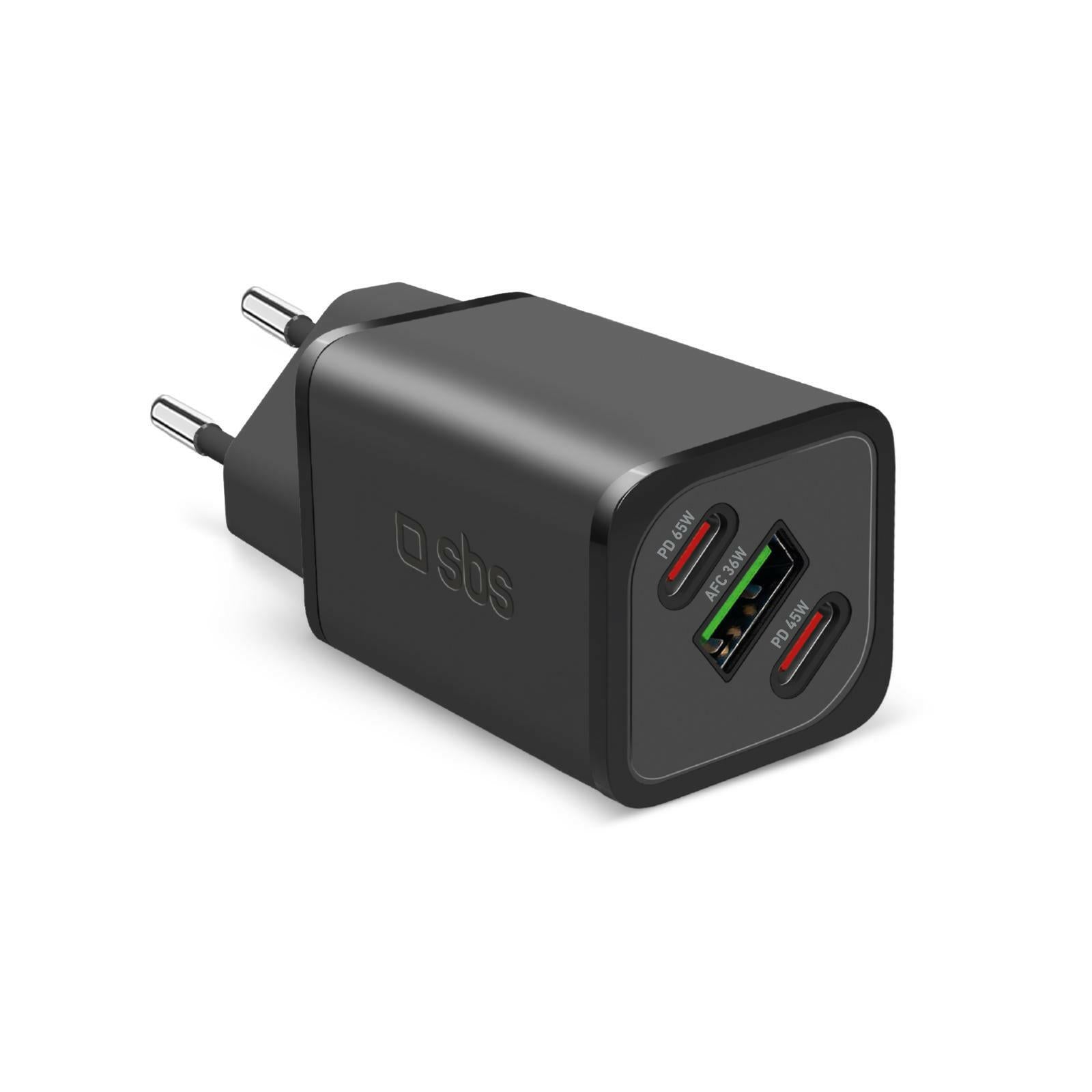 SBS 65W GaN-Ladegerät | USB-C x2, USB-A x1 | PowerDelivery