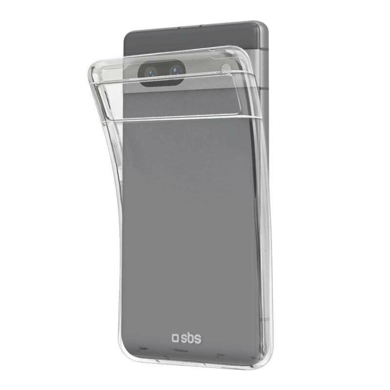 SBS Google Pixel 7A Transparent Leder Back Case Schwarz.