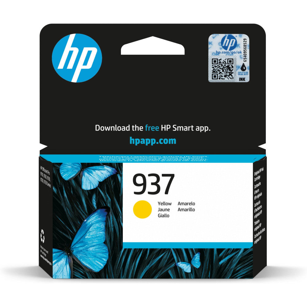 HP 937 Gelb Original Druckerpatrone für HP OfficeJet Pro 91xx, 97xx - 800 Standardseiten - Lebendige Farben & präzise Ausdrucke