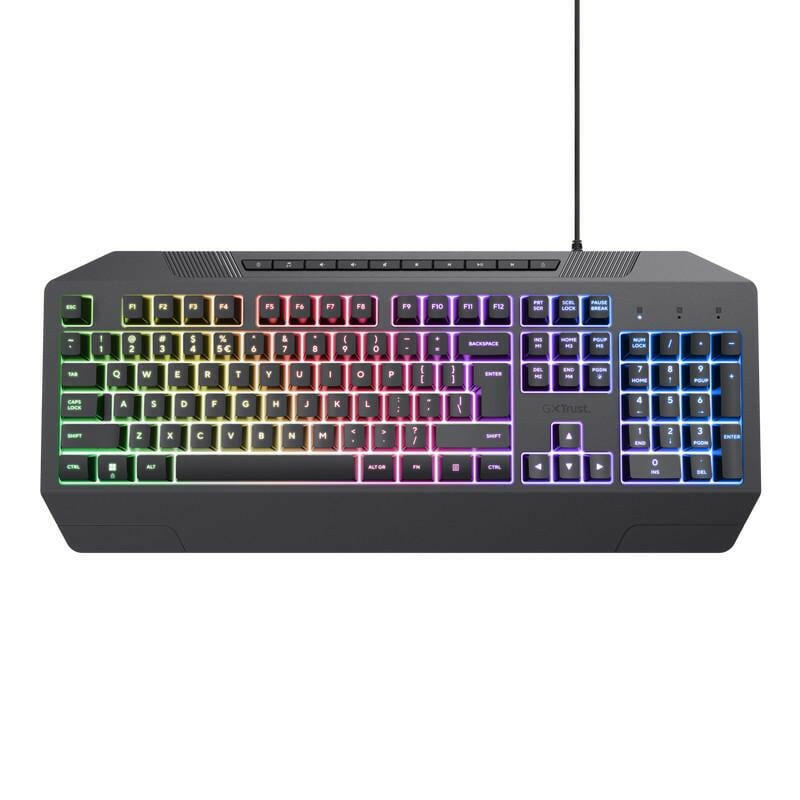 Trust Gaming GXT 836 Evocx RGB Gaming Tastatur USB, Schwarz.